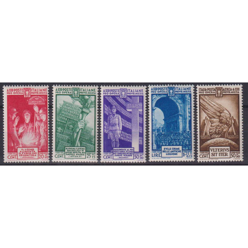 REGNO D'ITALIA 1935 MILIZIA IV 5 V. G.I MNH** ANGOLO FOGLIO  | Fila...