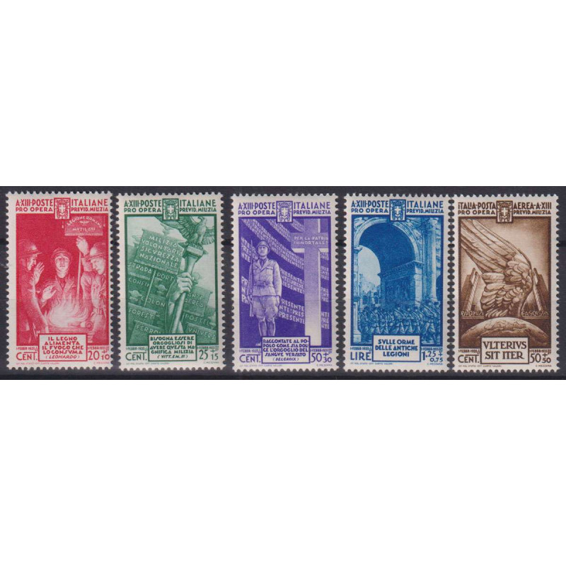 REGNO D'ITALIA 1935 MILIZIA IV 5 V. G.I MNH** BORDO FOGLIO  | Filat...