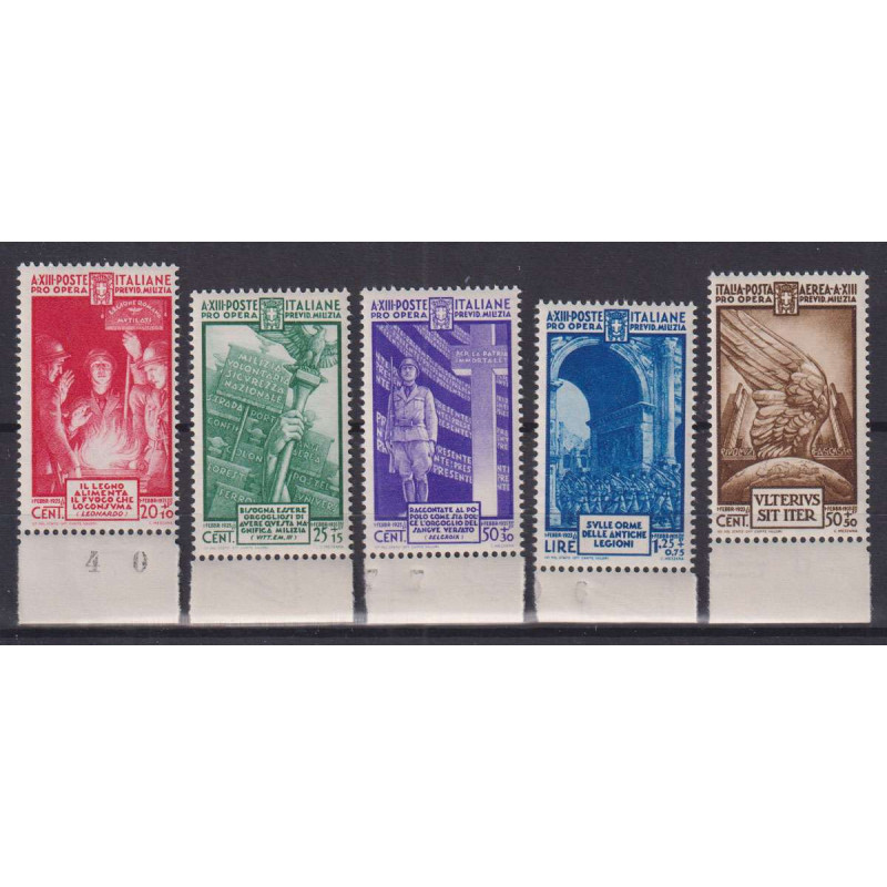 REGNO D'ITALIA 1935 MILIZIA IV 5 V. G.I MNH** BORDO FOGLIO  | Filat...