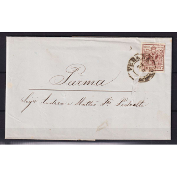 LOMBARDO VENETO 1850 30 CENT. II TIPO BRUNO N.8 SU BUSTA  | Filatel...