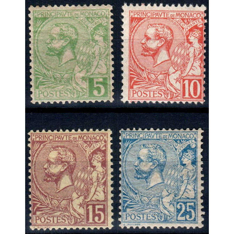 MONACO 1901 ALBERTO I 4 VALORI G.I MNH**  | Filatelia Meloni