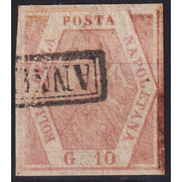 NAPOLI 1858 10 GRANA I TAVOLA N.10a US  | Filatelia Meloni