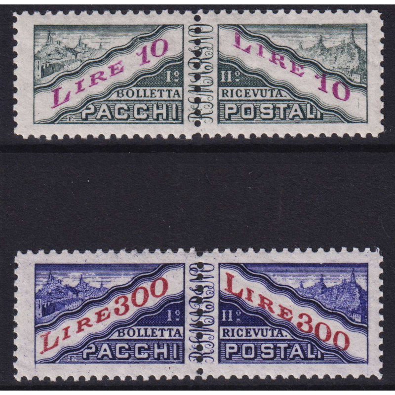 SAN MARINO 1953 PACCHI POSTALI N.35-36 G.I MNH** CERT. BOLAFFI  | F...