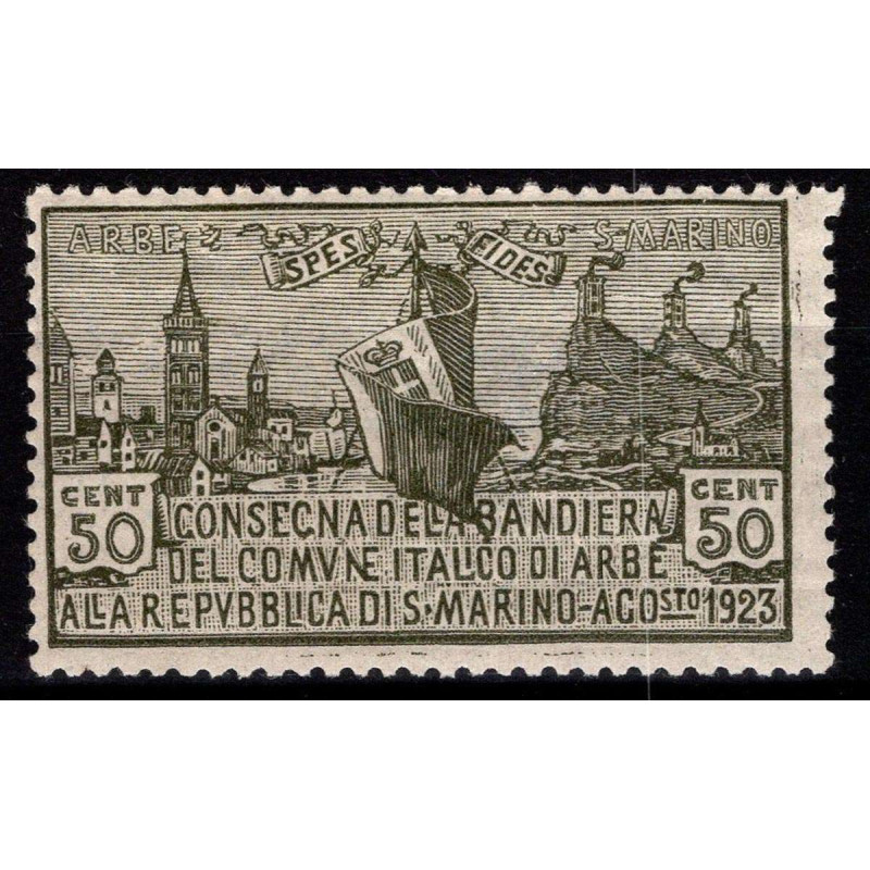 SAN MARINO 1923 BANDIERA DI ARBE 50 CENTESIMI G.I. MNH**  | Filatel...