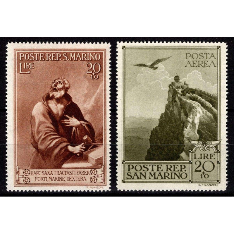 SAN MARINO 1944 PRO CASE POPOLARI 2 VALORI G.I MNH**  | Filatelia M...