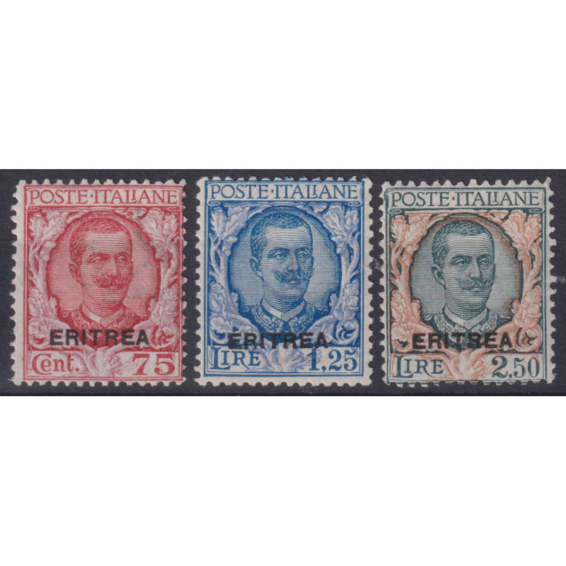 COLONIE ERITREA 1926 FRANCOBOLLI D'ITALIA 3 V. G.O MH*  | Filatelia...