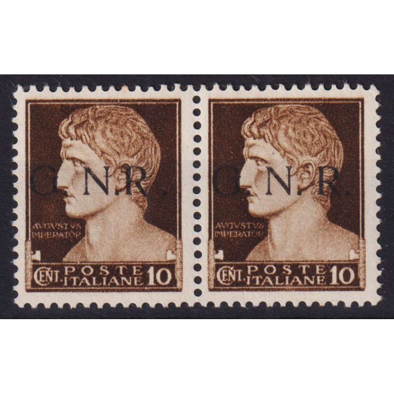 R.S.I 1944 G.N.R BRESCIA 10 C. N.471/I-II CON VARIETA' G.I MNH** CE...