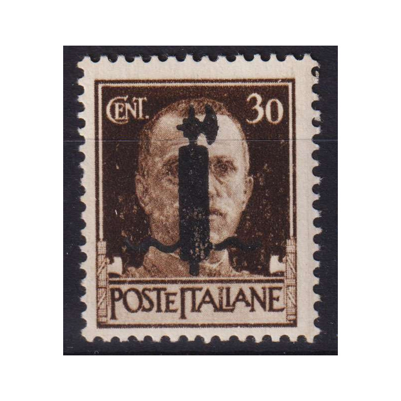 R.S.I 1944 IMPERIALE 30 C. VARIETA' ERRORE DI COLORE N.492A G.I MNH...