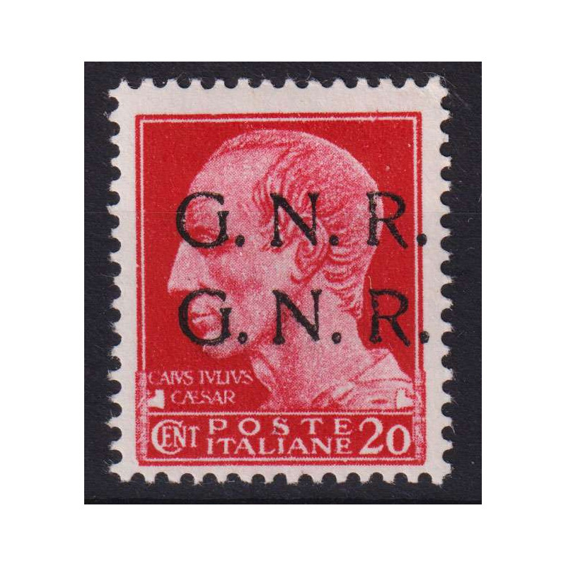 R.S.I 1944 20 CENTESIMI G.N.R VARIETA' DOPPIA SOPR. N.473b G.O MH* ...