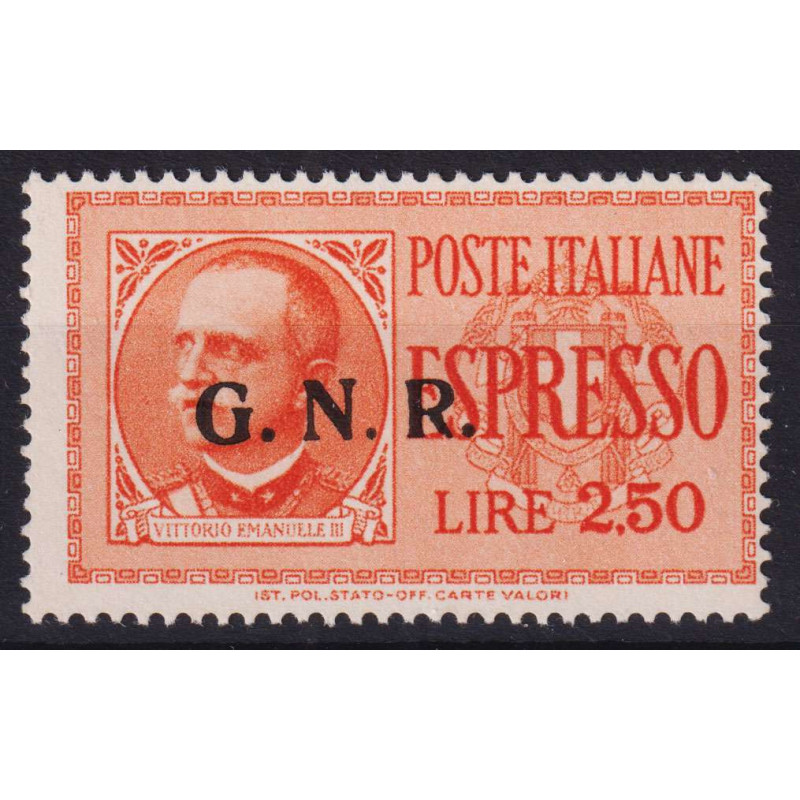 R.S.I 1944 ESPRESSO G.N.R BRESCIA 2,50 LIRE N.20/II G.I MNH** CERT....