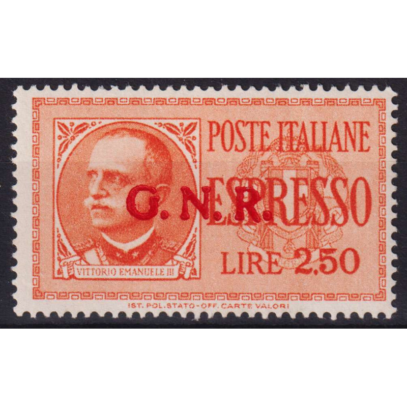 R.S.I 1944 ESPRESSO 2,50 L. ERRORE COLORE N.20A G.I MNH** CERT.  | ...