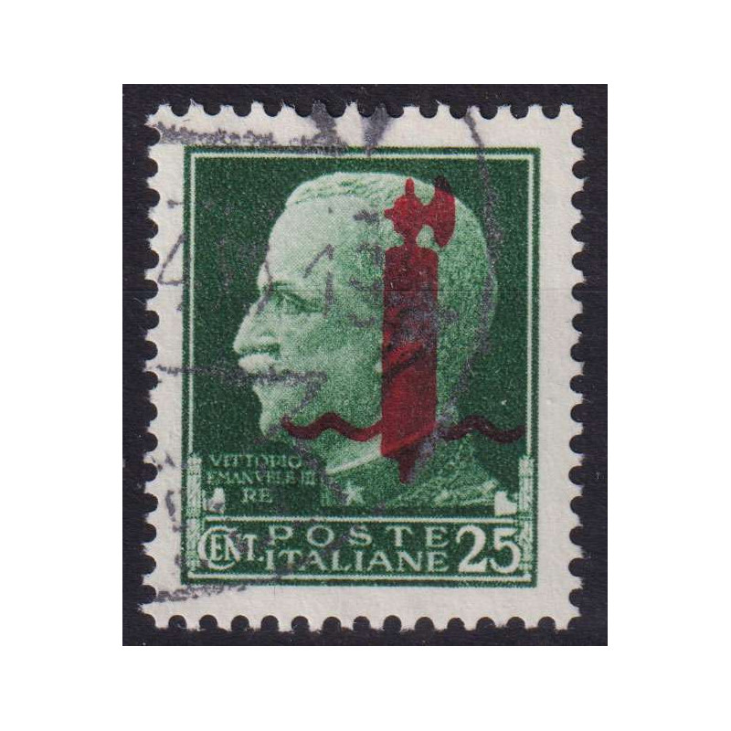 R.S.I. 1944 IMPERIALE 25 CENTESIMI N.490 US. CERT.  | Filatelia Meloni