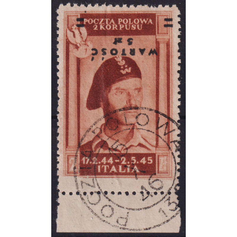 CORPO POLACCO 1946 POSTA AEREA WARTOSC 5 z. SU 2 z. VARIETA' US. CE...