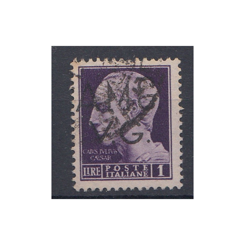 VENEZIA GIULIA 1945-47 1 L SOPRASTAMPA EVANESCENTE (8hg) US.  | Fil...