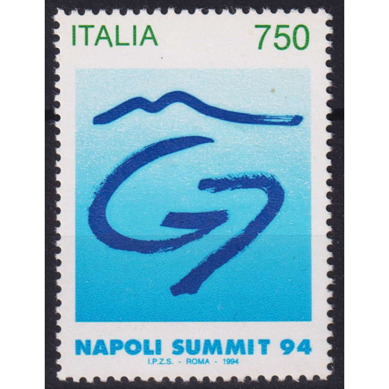 REPUBBLICA 1994 NAPOLI SUMMIT G7 N.1757/A G.I MNH** CERT.  | Filate...