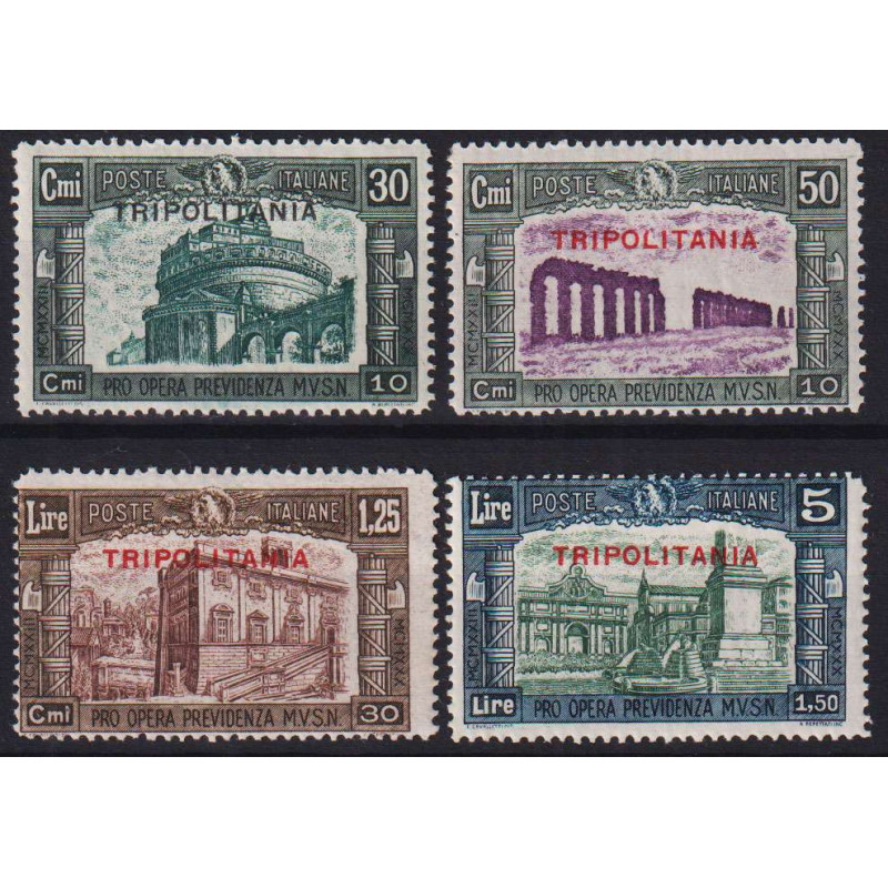 COLONIE TRIPOLITANIA 1930 MILIZIA III 4 VALORI G.I MNH**  | Filatel...