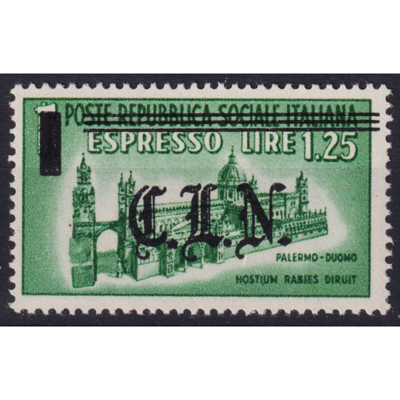 C.L.N. EMISSIONI LOCALI TORINO 1945 ESPRESSO DUOMO DI PALERMO G.I M...