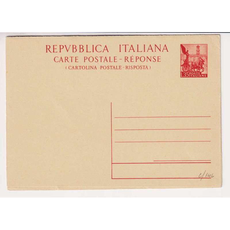 REPUBBLICA 1951 INTERI POSTALI DEMOCRATICA SERIE 4 V. N.C143-146 NU...