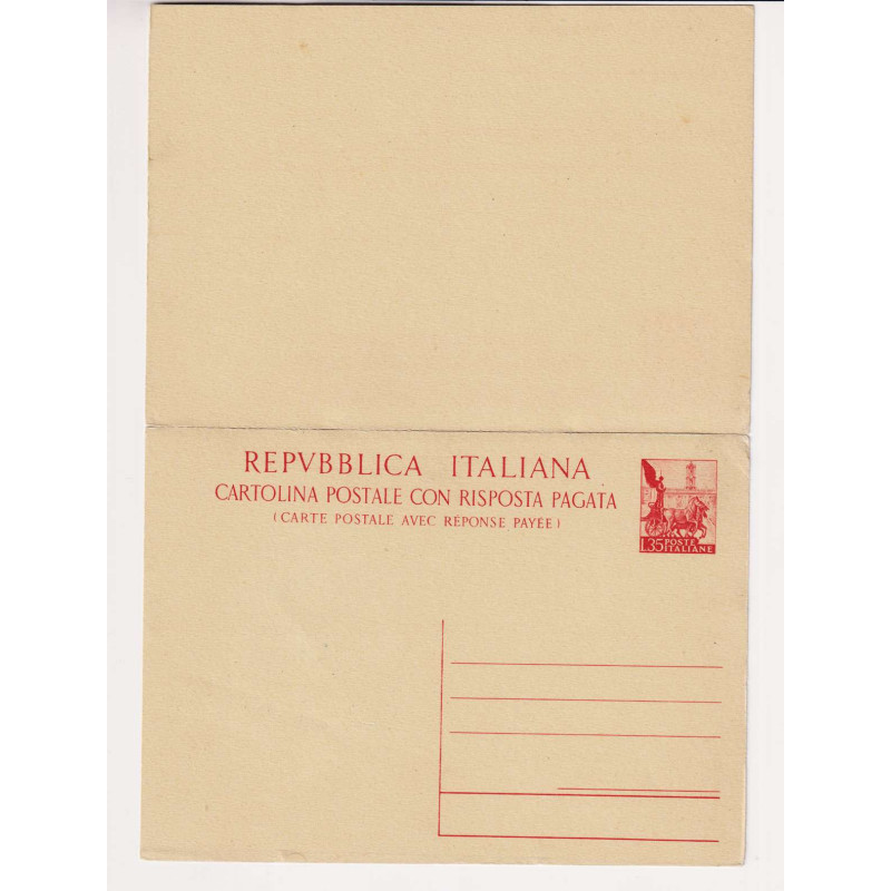 REPUBBLICA 1951 INTERI POSTALI DEMOCRATICA SERIE 4 V. N.C143-146 NU...