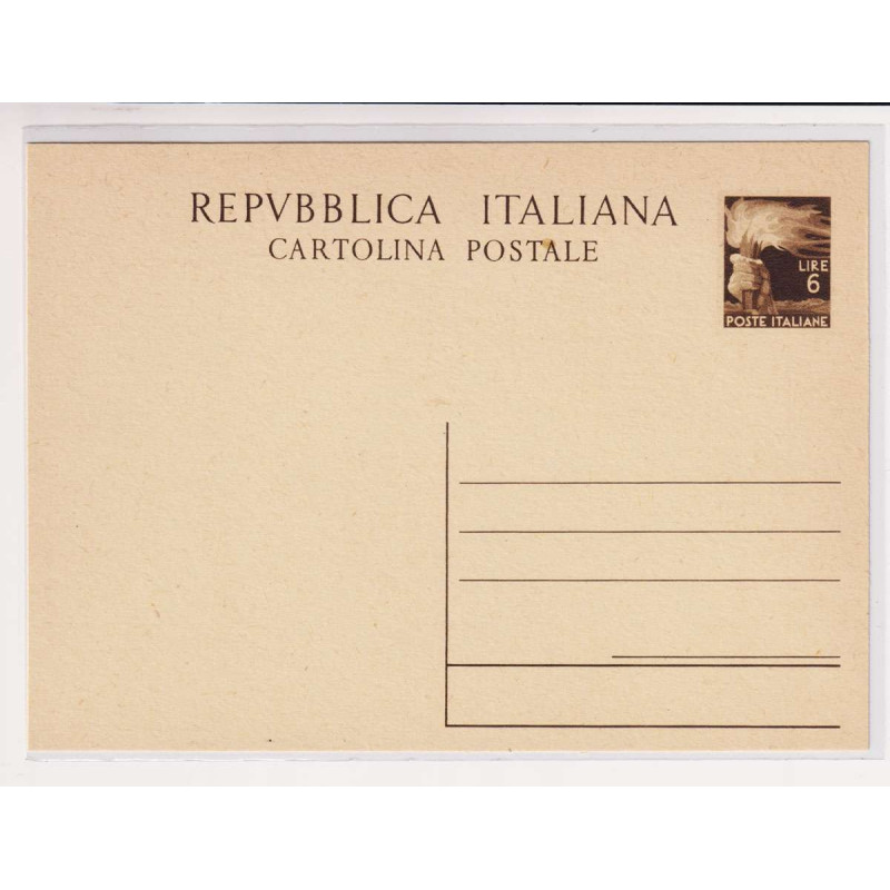 REPUBBLICA 1948-49 INTERI POSTALI DEMOCRATICA 6 LIRE N.C138 NUOVO  ...