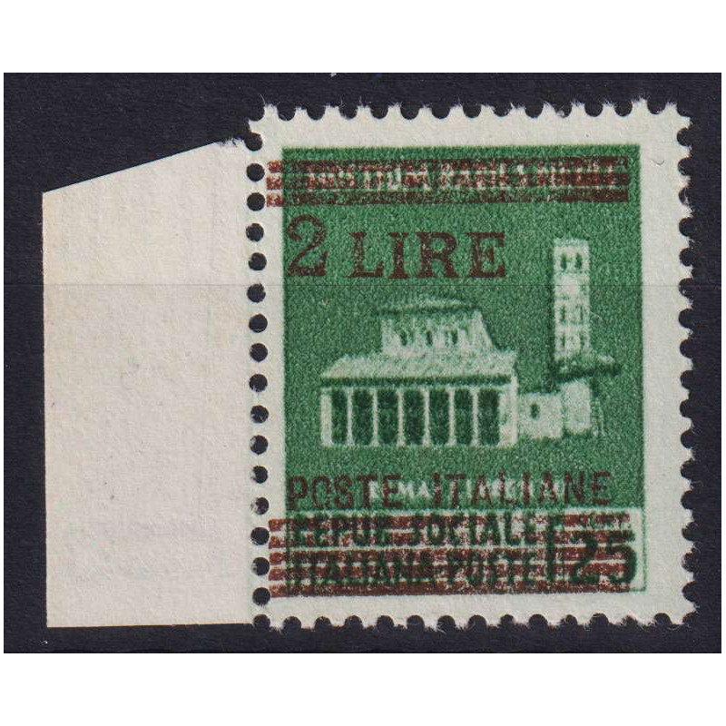 LUOGOTENENZA 1945 MONUMENTI DISTRUTTI VARIETA' SOPR. ROSSO G.I MNH*...