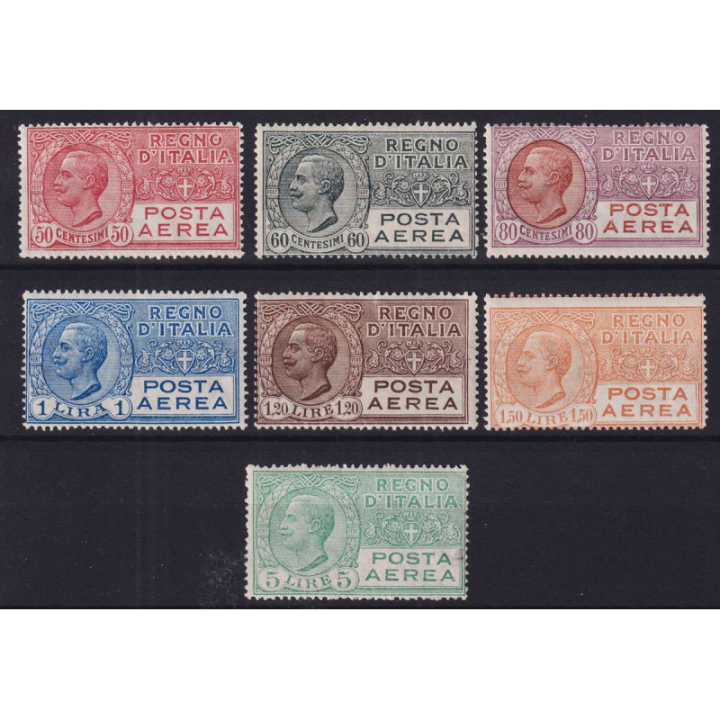 REGNO D'ITALIA 1926-28 POSTA AEREA 7 VALORI N.2A-7 G.I MNH**  | Fil...