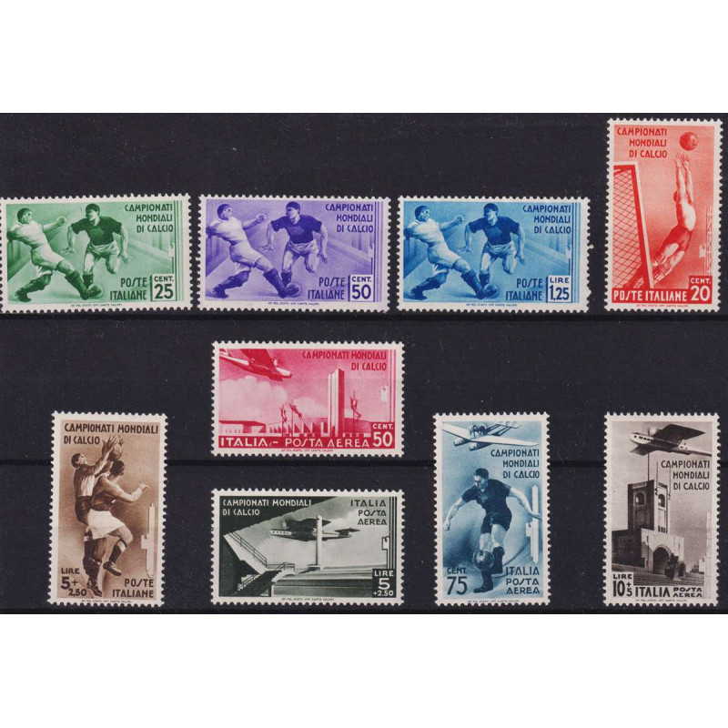 REGNO D' ITALIA 1934 CAMPIONATI MONDIALI DI CALCIO 9 V. G.I MNH** C...