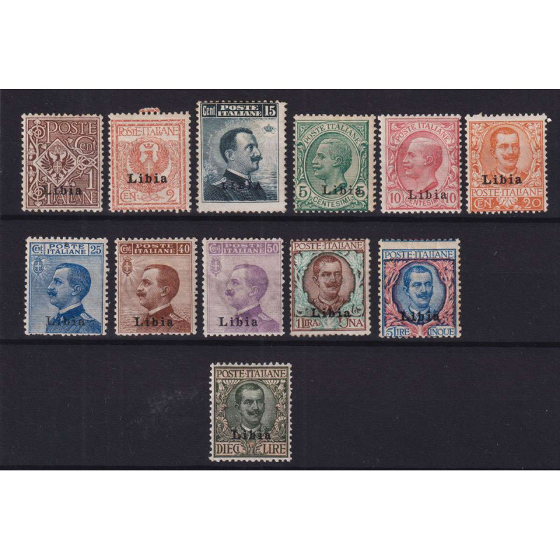 COLONIE LIBIA 1912-15 SERIE COMPLETA 12 V. G.O MH*  | Filatelia Meloni