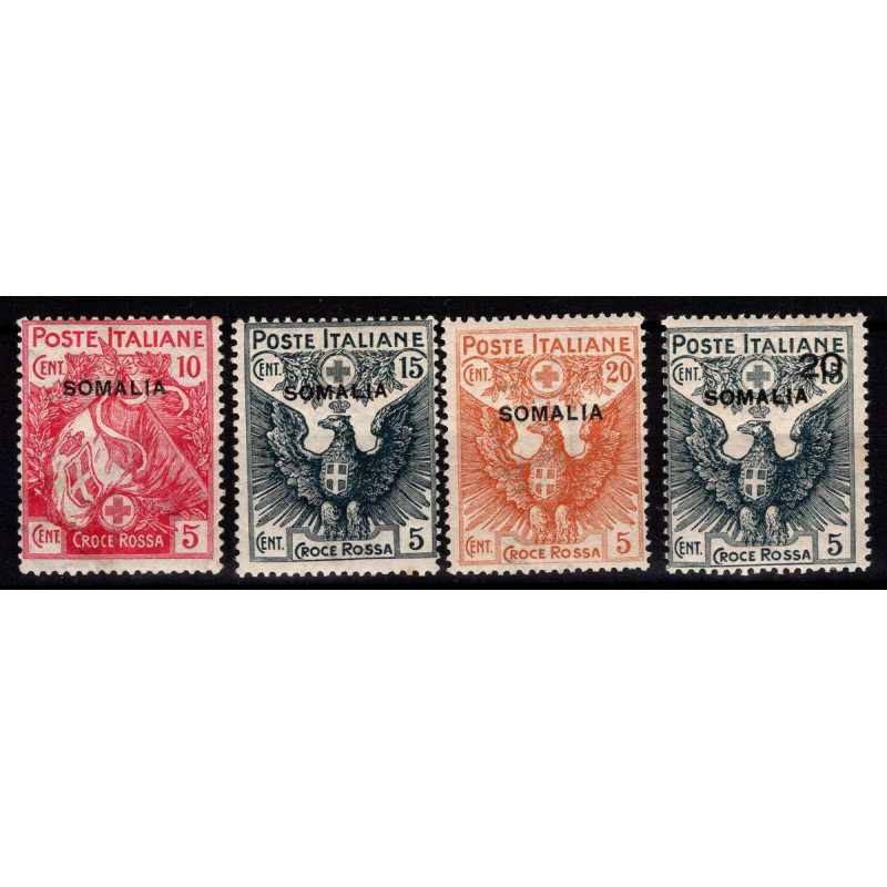 COLONIE SOMALIA 1916 CROCE ROSSA 4 V. G.I MNH** / G.O MH*  | Filate...