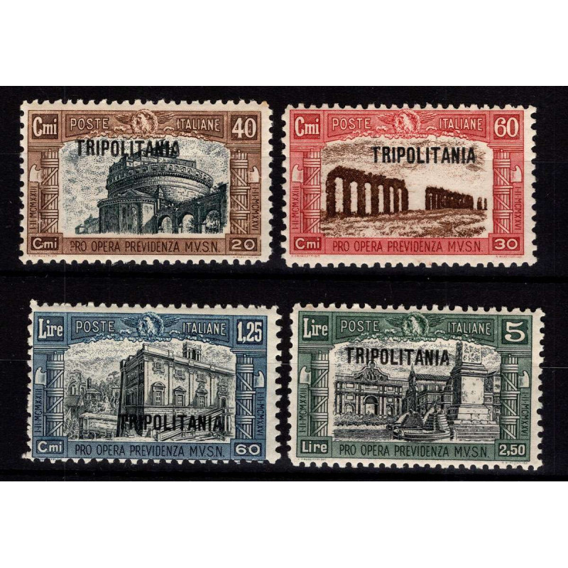 COLONIE TRIPOLITANIA 1927 MILIZIA I 4 V. G.I MNH**  | Filatelia Meloni