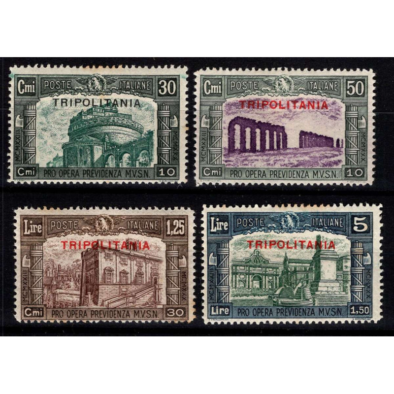 COLONIE TRIPOLITANIA 1930 MILIZIA III 4 V. G.O MH*  | Filatelia Meloni