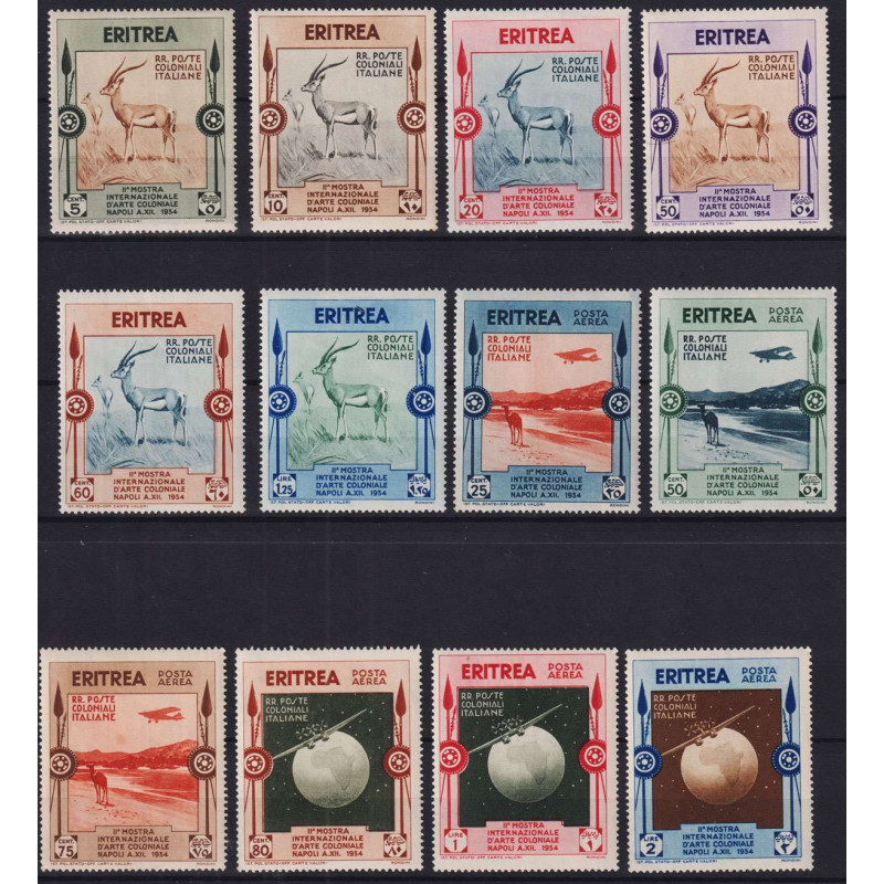 COLONIE ERITREA 1934 II MOSTRA INTERNAZIONALE D'ARTE 12 V. G.O MH* ...