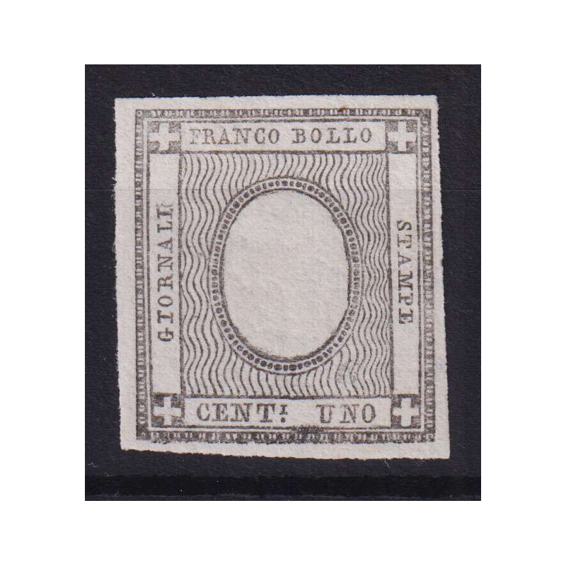 SARDEGNA 1861 PER LE STAMPE 1 CENT. SENZA CIFRA N.19h G.I MNH** CER...