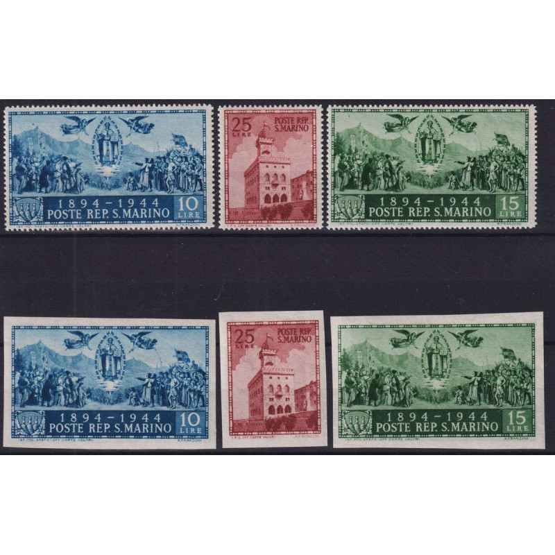 SAN MARINO 1945 CARDUCCI 6 V. G.I MNH**  | Filatelia Meloni