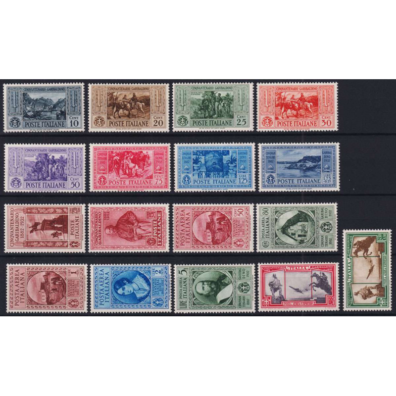 REGNO D' ITALIA 1932 CINQUANTENARIO GARIBALDI 17 V. G.I MNH** BEN C...