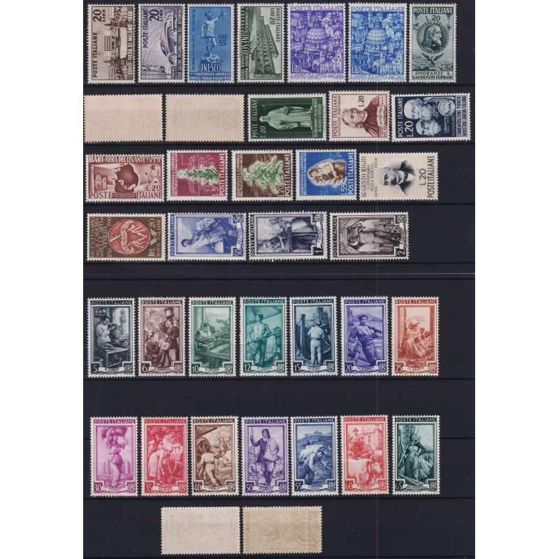 REPUBBLICA 1950 ANNATA COMPLETA 37 VALORI G.I MNH**  | Filatelia Me...