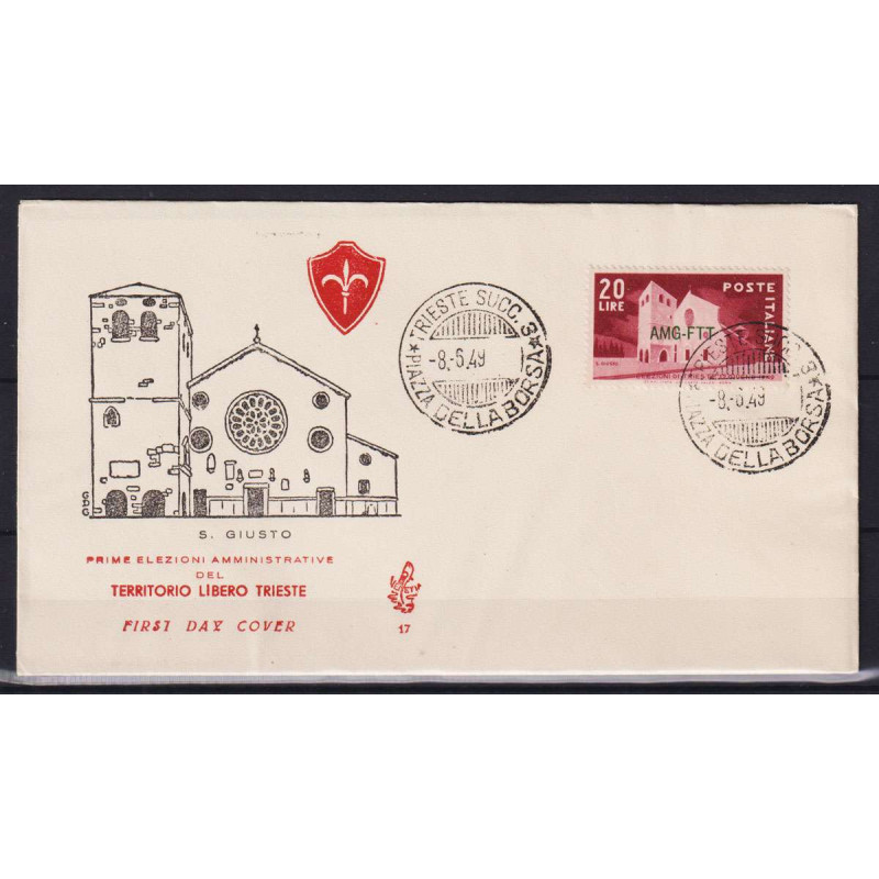 TRIESTE ZONA A 1949 ELEZIONI TRIESTE USATO SU BUSTA FDC VENEZIA  | ...