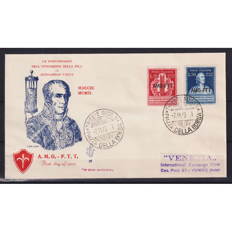 TRIESTE ZONA A 1949 VOLTA 2 V. USATI SU BUSTA FDC VENEZIA  | Filate...