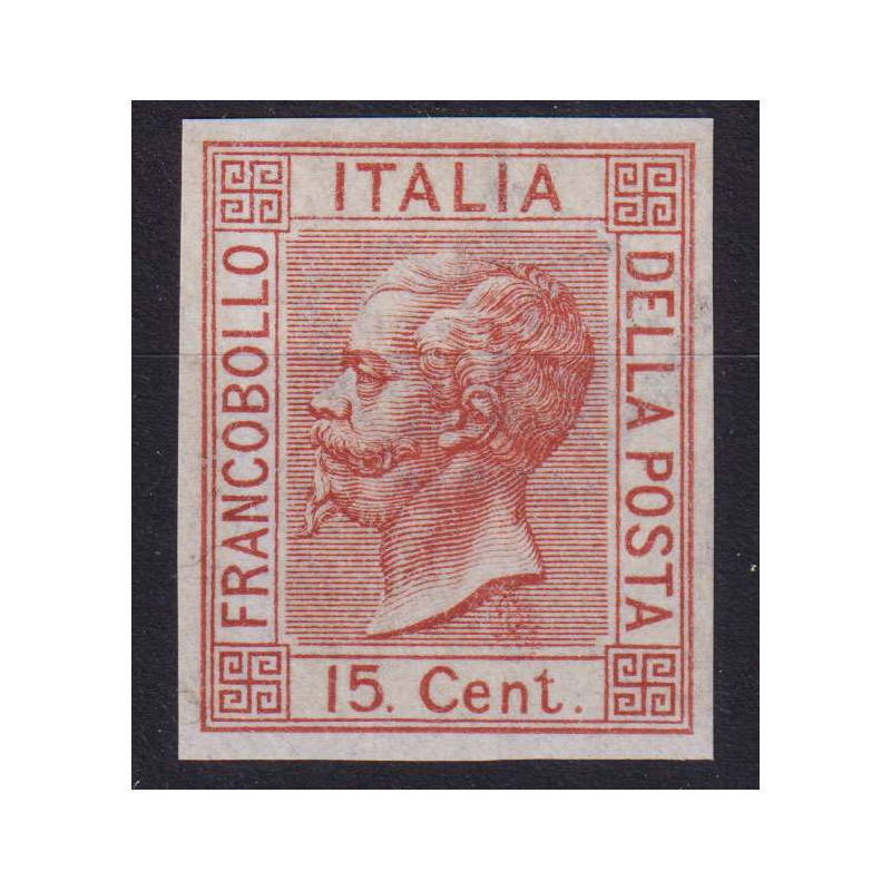 REGNO 1867 15 CENTESIMI SAGGIO BRUNO D'ITALIA G.I MNH** CERT. BOLAF...