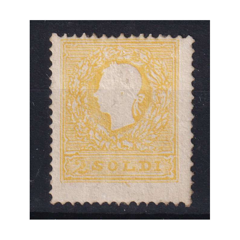 LOMBARDO VENETO 1858 2 SOLDI GIALLO N.28 G.O MH* CERT.  | Filatelia...