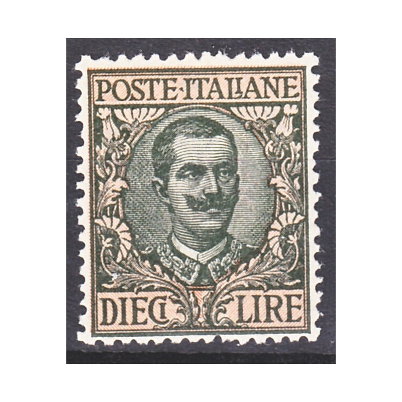 1910 V.E. III 10 L. OLIVA E ROSA n91 BEN CENTRATO DENT. DIFETTOSA G...