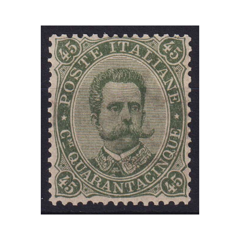 REGNO 1889 UMBERTO I 45 CENTESIMI N.46 G.I MNH** CERT. OTTIMA CENTR...