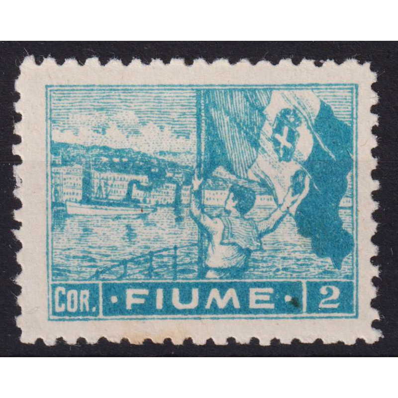 OCCUPAZIONI FIUME 1919 ALLEGORIE VEDUTE 2 C. COBALTO N.C45/I G.I MN...