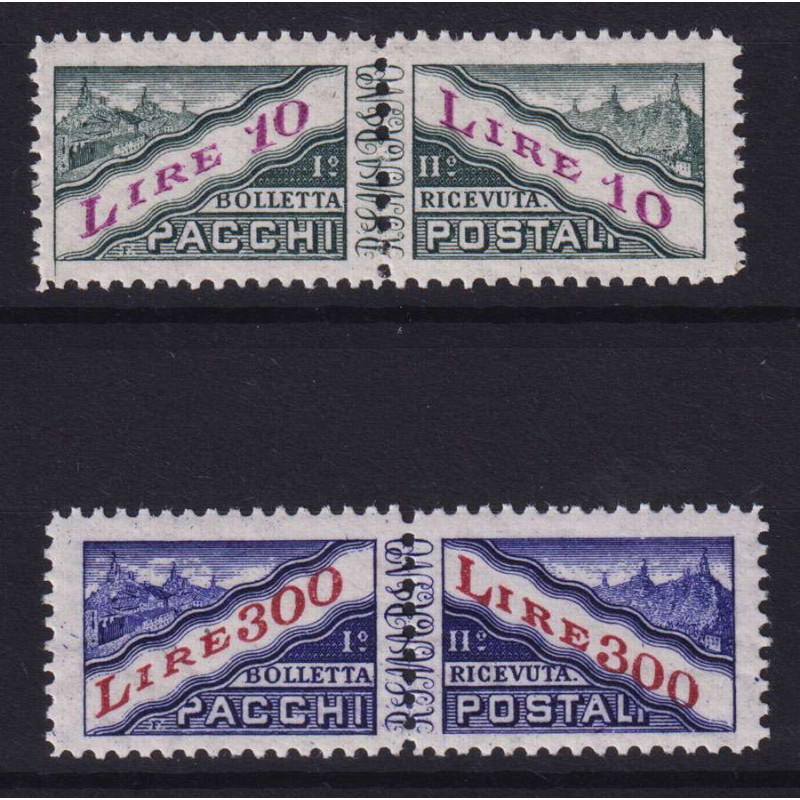 SAN MARINO 1953 PACCHI POSTALI RUOTA 2 V. N.35-36 G.I MNH** CENTRAT...