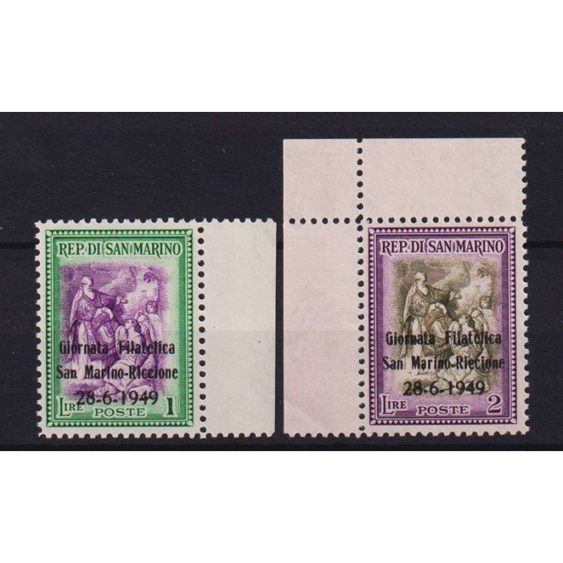 SAN MARINO 1949 I GIORNATA FILATELICA RIMINI SAN MARINO G.I MNH**  ...