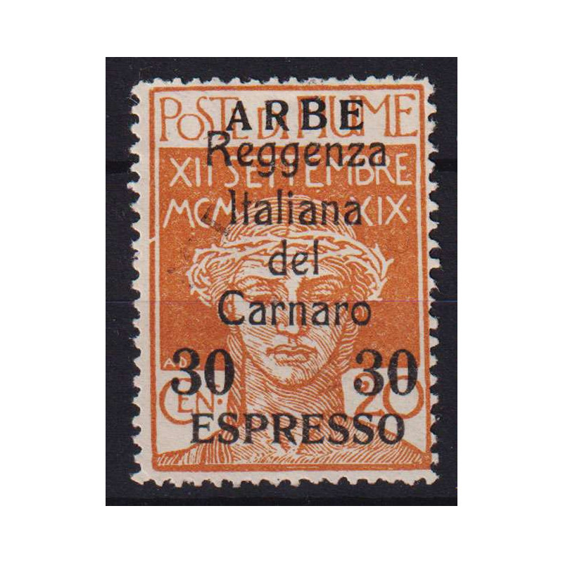 OCCUPAZIONI ARBE 1920 ESPRESSO REGGENZA DEL CARNARO 30 SU 20 C. G.O...