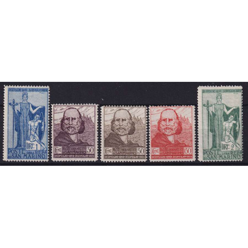 SAN MARINO 1924 RITIRATA DI GARIBALDI 5 V. G.I MNH**  | Filatelia M...