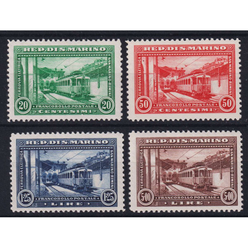 SAN MARINO 1932 FERROVIA RIMINI SAN MARINO 4 V. G.I MNH**  | Filate...