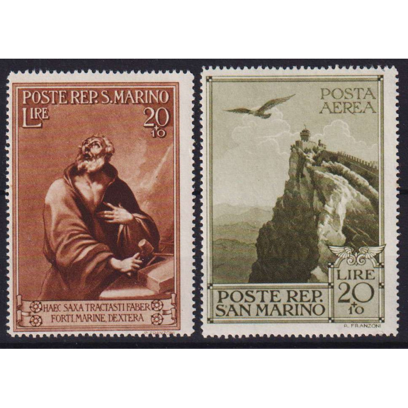 SAN MARINO 1944 PRO CASE POPOLARI 2 VALORI G.I MNH**  | Filatelia M...