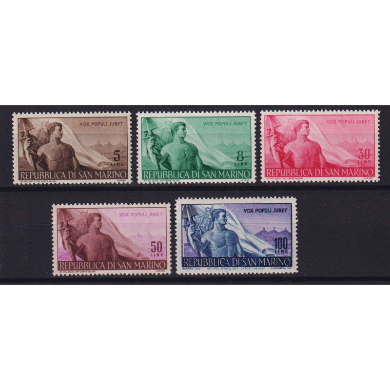 SAN MARINO 1948 LAVORO 5 V. G.I MNH**  | Filatelia Meloni